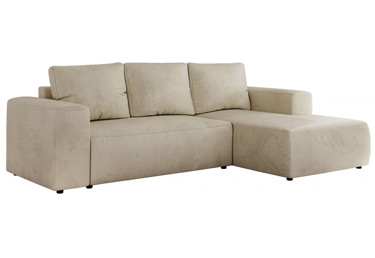 Narożnik TRENTINO L - strona prawa - beżowy, welwet