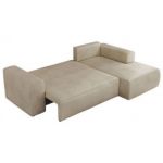 Narożnik TRENTINO L - strona prawa - beżowy, welwet