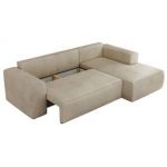 Narożnik TRENTINO L - strona prawa - beżowy, welwet