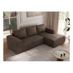 Narożnik TRENTINO L - strona prawa - brązowy, welwet