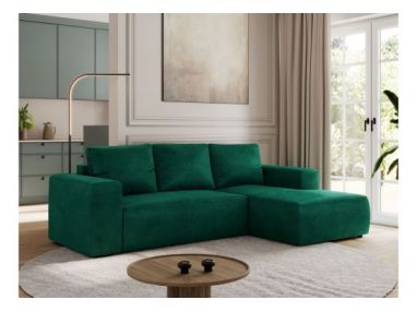 Narożnik TRENTINO L - strona prawa - ciemnozielony, welwet
