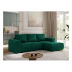 Narożnik TRENTINO L - strona prawa - ciemnozielony, welwet