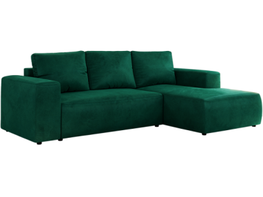 Narożnik TRENTINO L - strona prawa - ciemnozielony, welwet