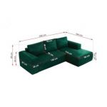 Narożnik TRENTINO L - strona prawa - ciemnozielony, welwet