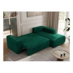 Narożnik TRENTINO L - strona prawa - ciemnozielony, welwet