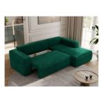 Narożnik TRENTINO L - strona prawa - ciemnozielony, welwet