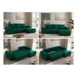 Narożnik TRENTINO L - strona prawa - ciemnozielony, welwet