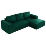 Narożnik TRENTINO L - strona prawa - ciemnozielony, welwet