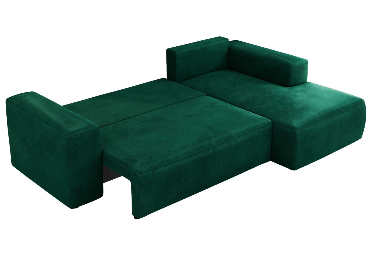 Narożnik TRENTINO L - strona prawa - ciemnozielony, welwet