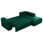 Narożnik TRENTINO L - strona prawa - ciemnozielony, welwet
