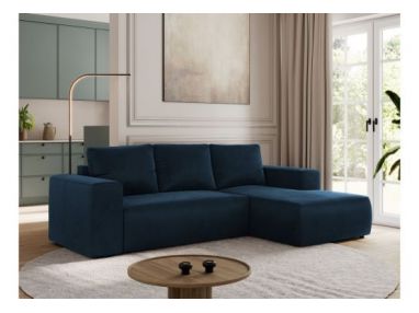 Narożnik TRENTINO L - strona prawa - ciemnoniebieski, welwet