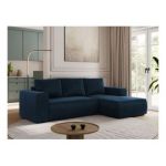 Narożnik TRENTINO L - strona prawa - ciemnoniebieski, welwet