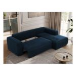 Narożnik TRENTINO L - strona prawa - ciemnoniebieski, welwet