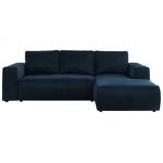 Narożnik TRENTINO L - strona prawa - ciemnoniebieski, welwet