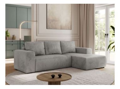 Narożnik TRENTINO L - strona prawa - jasnoszary, welwet