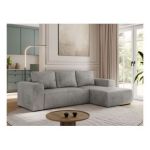 Narożnik TRENTINO L - strona prawa - jasnoszary, welwet