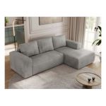 Narożnik TRENTINO L - strona prawa - jasnoszary, welwet