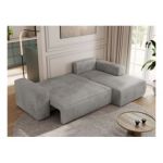 Narożnik TRENTINO L - strona prawa - jasnoszary, welwet