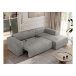 Narożnik TRENTINO L - strona prawa - jasnoszary, welwet