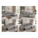 Narożnik TRENTINO L - strona prawa - jasnoszary, welwet