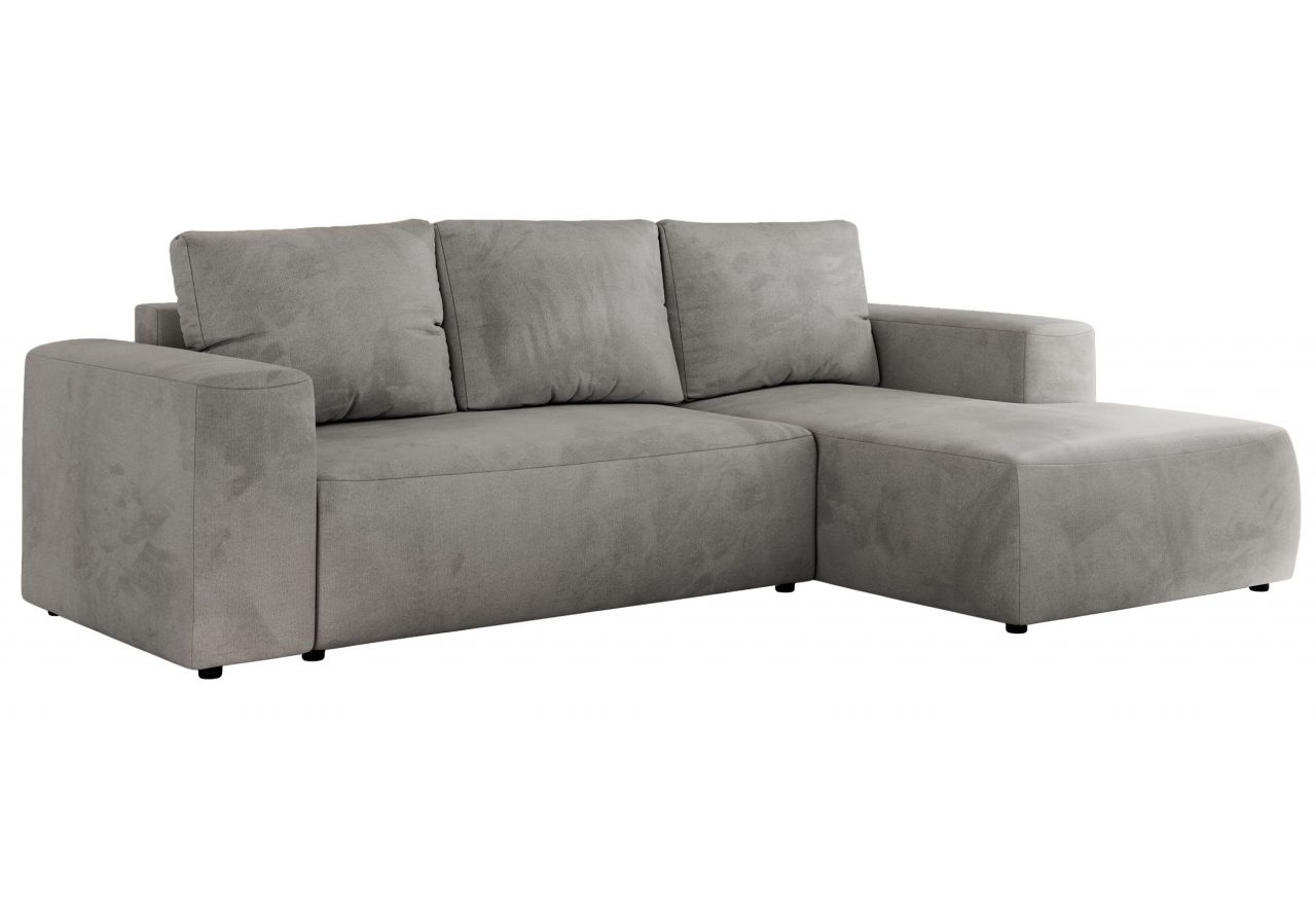 Narożnik TRENTINO L - strona prawa - jasnoszary, welwet