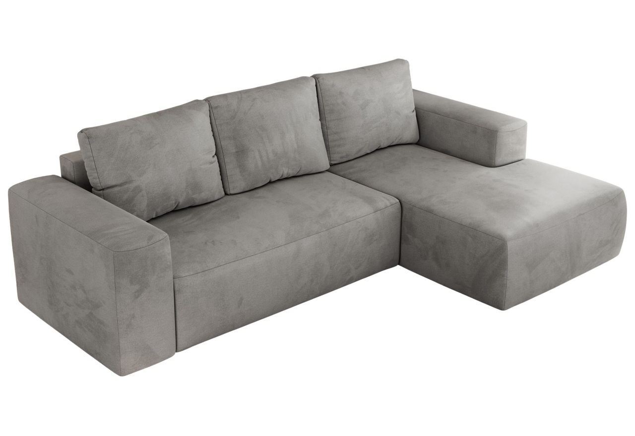 Narożnik TRENTINO L - strona prawa - jasnoszary, welwet