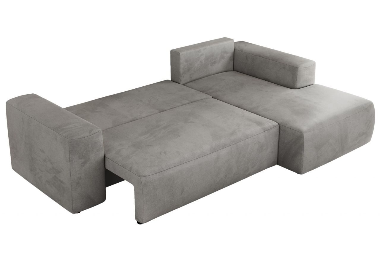 Narożnik TRENTINO L - strona prawa - jasnoszary, welwet
