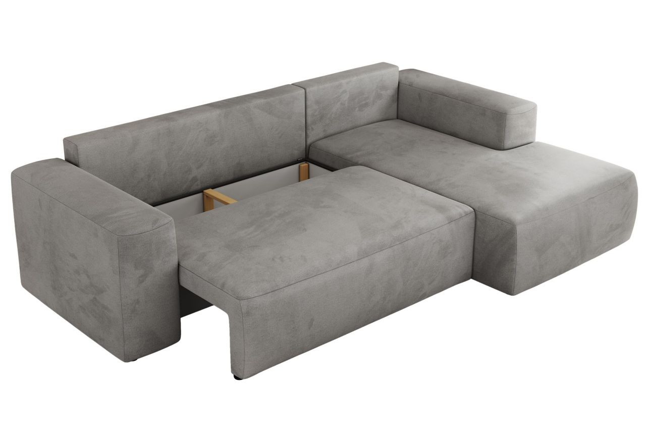 Narożnik TRENTINO L - strona prawa - jasnoszary, welwet