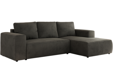 Narożnik TRENTINO L - strona prawa - ciemnoszary, welwet