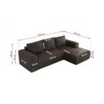 Narożnik TRENTINO L - strona prawa - ciemnoszary, welwet