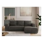 Narożnik TRENTINO L - strona prawa - ciemnoszary, welwet