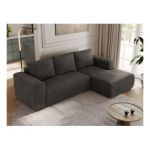 Narożnik TRENTINO L - strona prawa - ciemnoszary, welwet