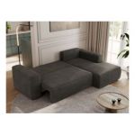 Narożnik TRENTINO L - strona prawa - ciemnoszary, welwet