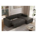 Narożnik TRENTINO L - strona prawa - ciemnoszary, welwet