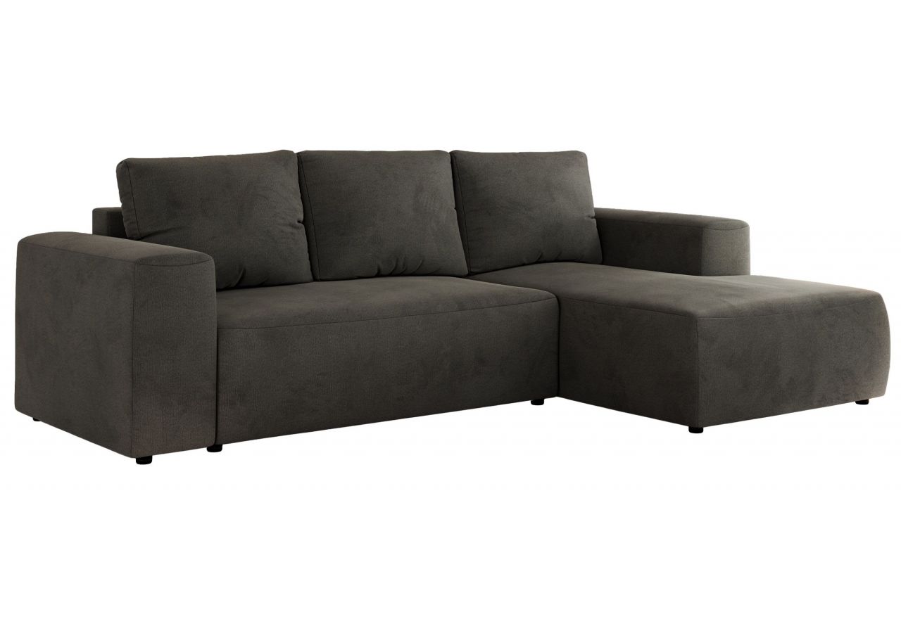 Narożnik TRENTINO L - strona prawa - ciemnoszary, welwet