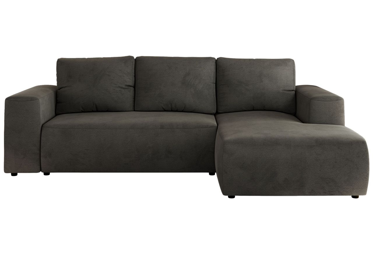 Narożnik TRENTINO L - strona prawa - ciemnoszary, welwet