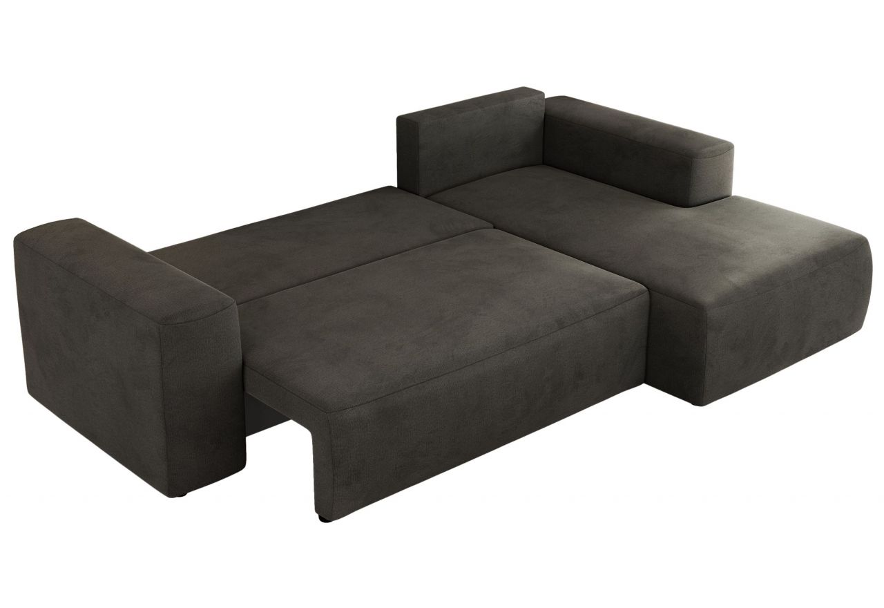 Narożnik TRENTINO L - strona prawa - ciemnoszary, welwet