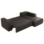 Narożnik TRENTINO L - strona prawa - ciemnoszary, welwet