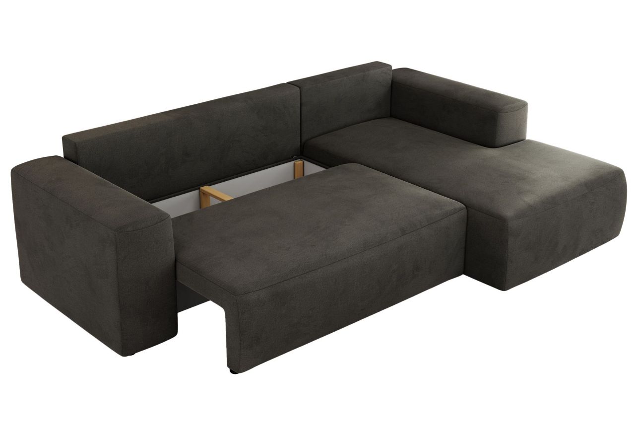 Narożnik TRENTINO L - strona prawa - ciemnoszary, welwet