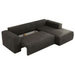 Narożnik TRENTINO L - strona prawa - ciemnoszary, welwet