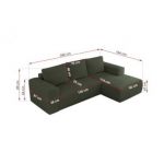 Narożnik TRENTINO L - strona prawa - zielony, boucle