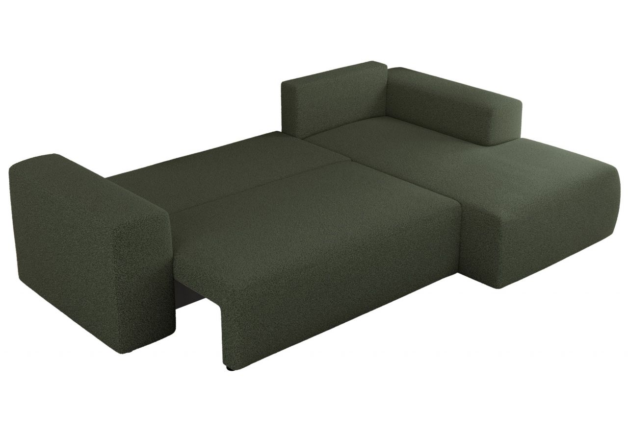Narożnik TRENTINO L - strona prawa - zielony, boucle