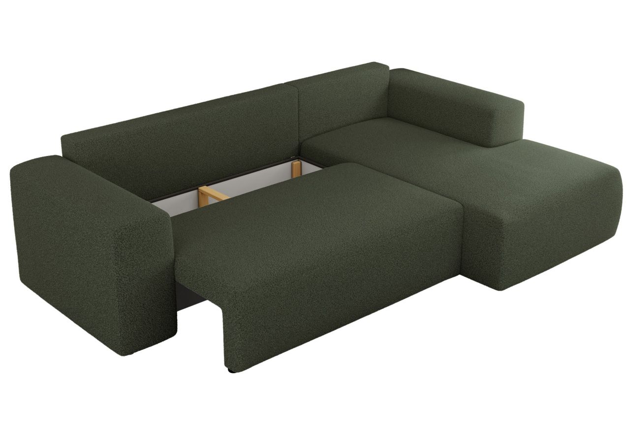 Narożnik TRENTINO L - strona prawa - zielony, boucle