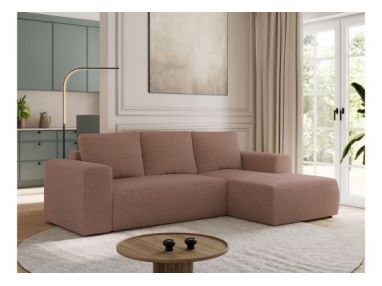 Narożnik TRENTINO L - strona prawa - różowy, boucle