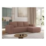 Narożnik TRENTINO L - strona prawa - różowy, boucle