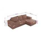 Narożnik TRENTINO L - strona prawa - różowy, boucle