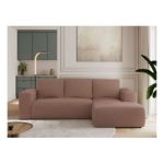 Narożnik TRENTINO L - strona prawa - różowy, boucle