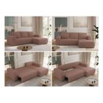 Narożnik TRENTINO L - strona prawa - różowy, boucle