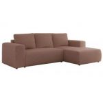 Narożnik TRENTINO L - strona prawa - różowy, boucle