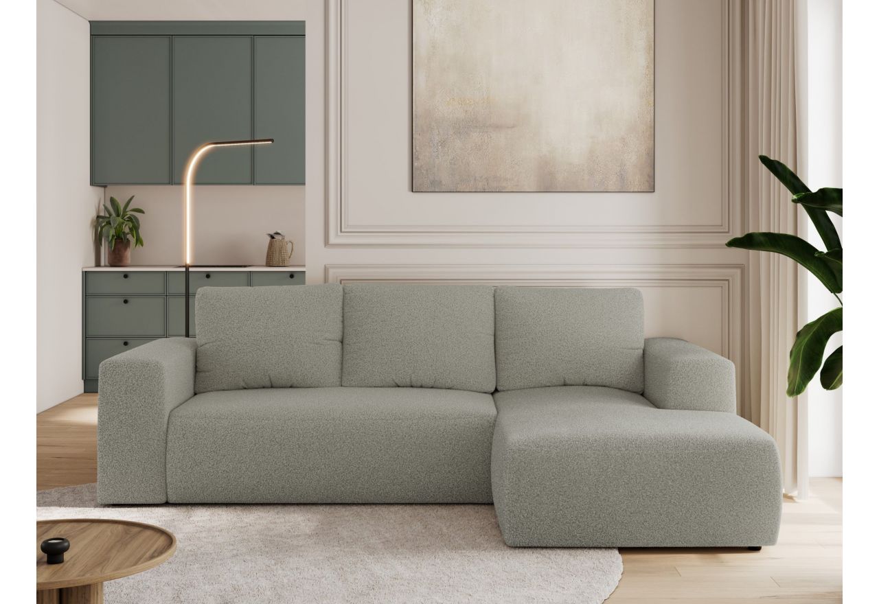 Narożnik TRENTINO L - strona prawa - jasnoszary, boucle